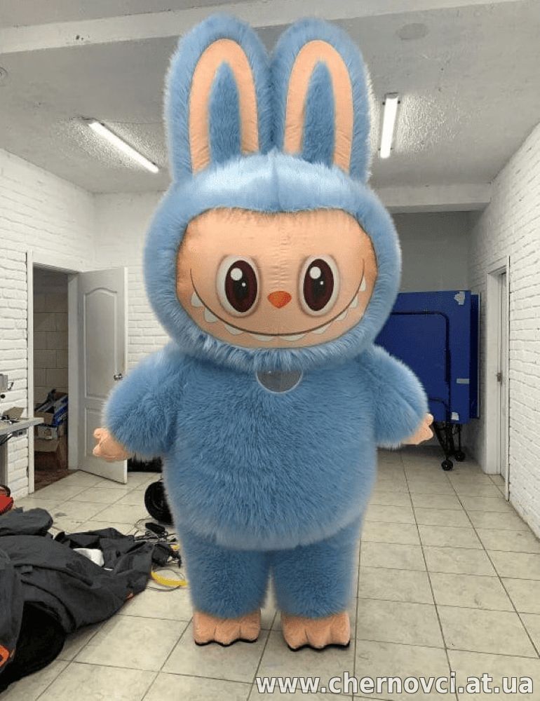 Надувний костюм Лабубу 240 см з вентилятором 4 години роботи на одному заряді